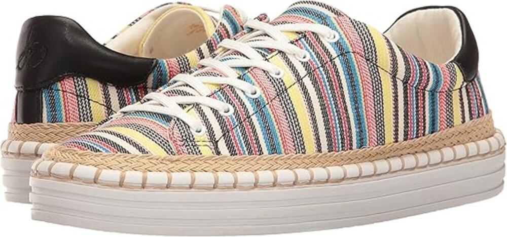 Sam Edelman Kavi Striped Canvas Sneakers Women’s 5.5M Multicolor Lace Up